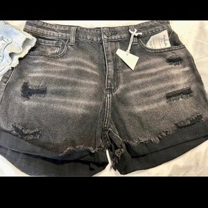 Ladies Black Denim Shorts